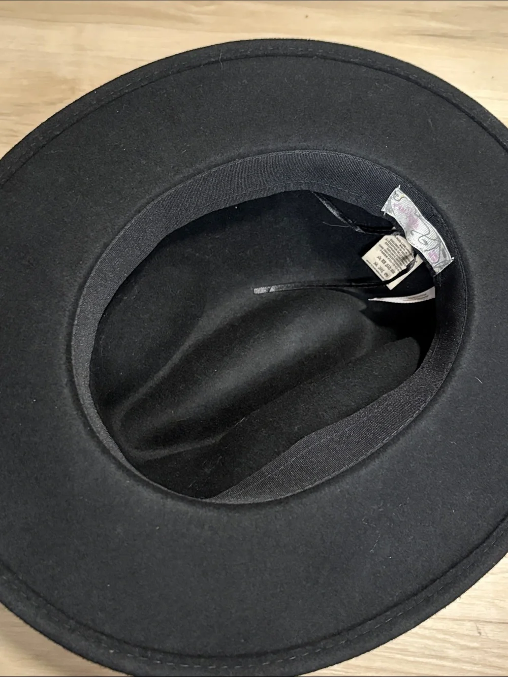 Free People Black Wool Wide Brim Fedora Rancher Hat one size winter fall boho